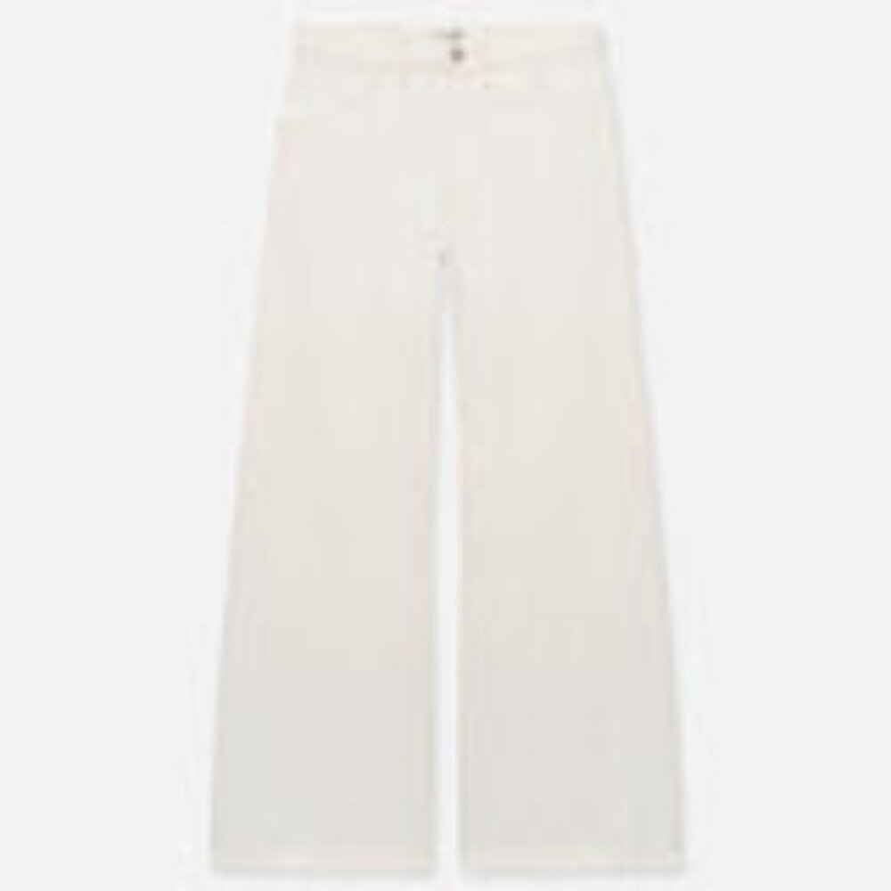 Frame Wide Leg White Denim